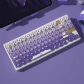 Angel Purple Rabbit 104+18 Clear PC+PBT Dye-subbed Pudding Jelly Keycaps Set OEM Profile Mechanical Keyboard